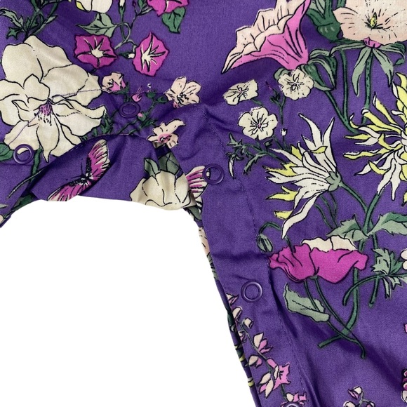 NWT Tea Collection Tie Shoulder Floral Baby Romper - Size 18-24M - Picture 8 of 9